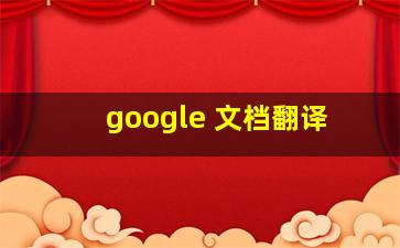 google 文档翻译